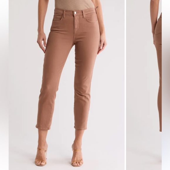 NEW L’AGENCE jeans Alexia high Rise crop Cigarette black coated jeans size 25 - Picture 16 of 16